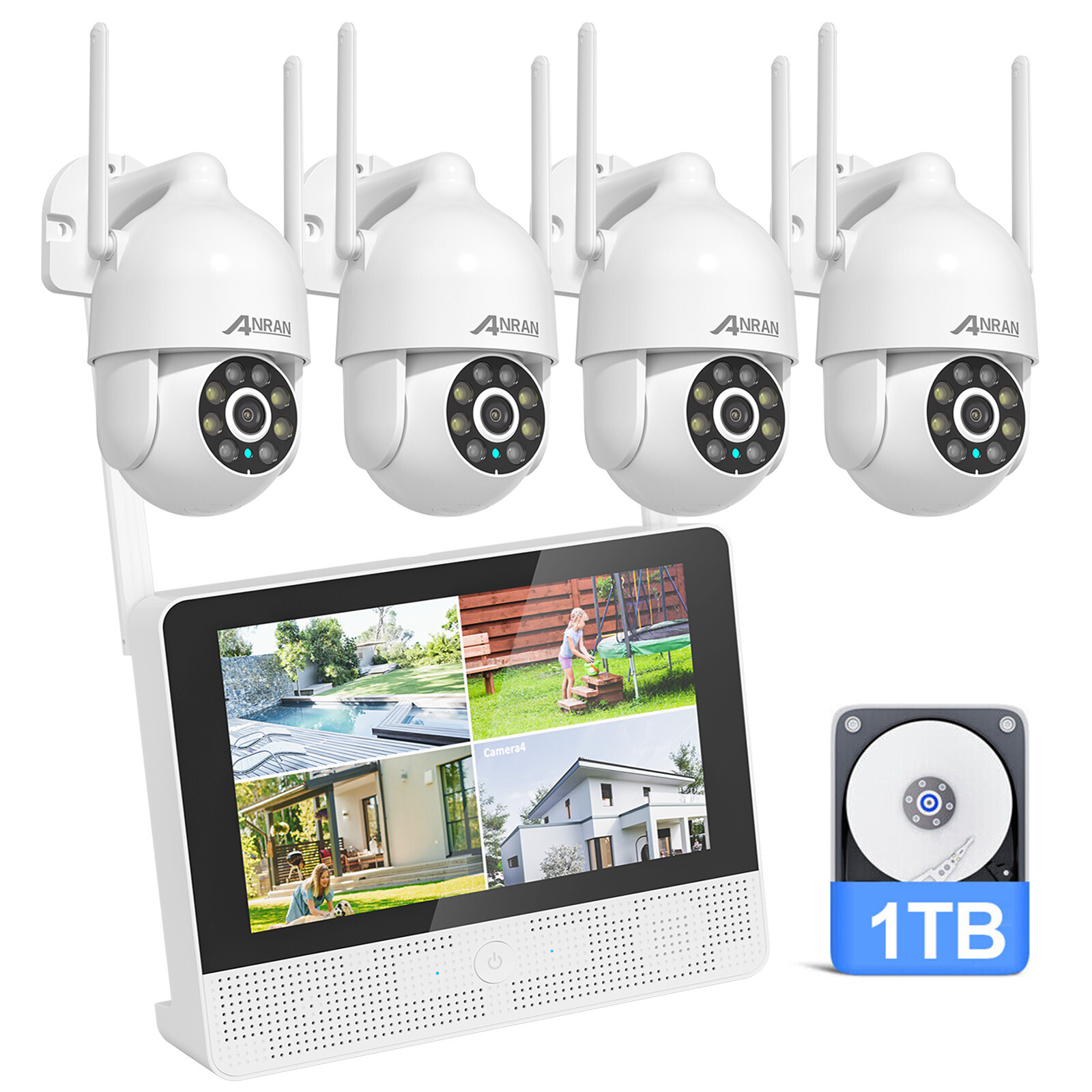 ANRAN Home Outdoor Wireless Security WiFi Camera System CCTV 5MP HD NVR 2TB HDD
