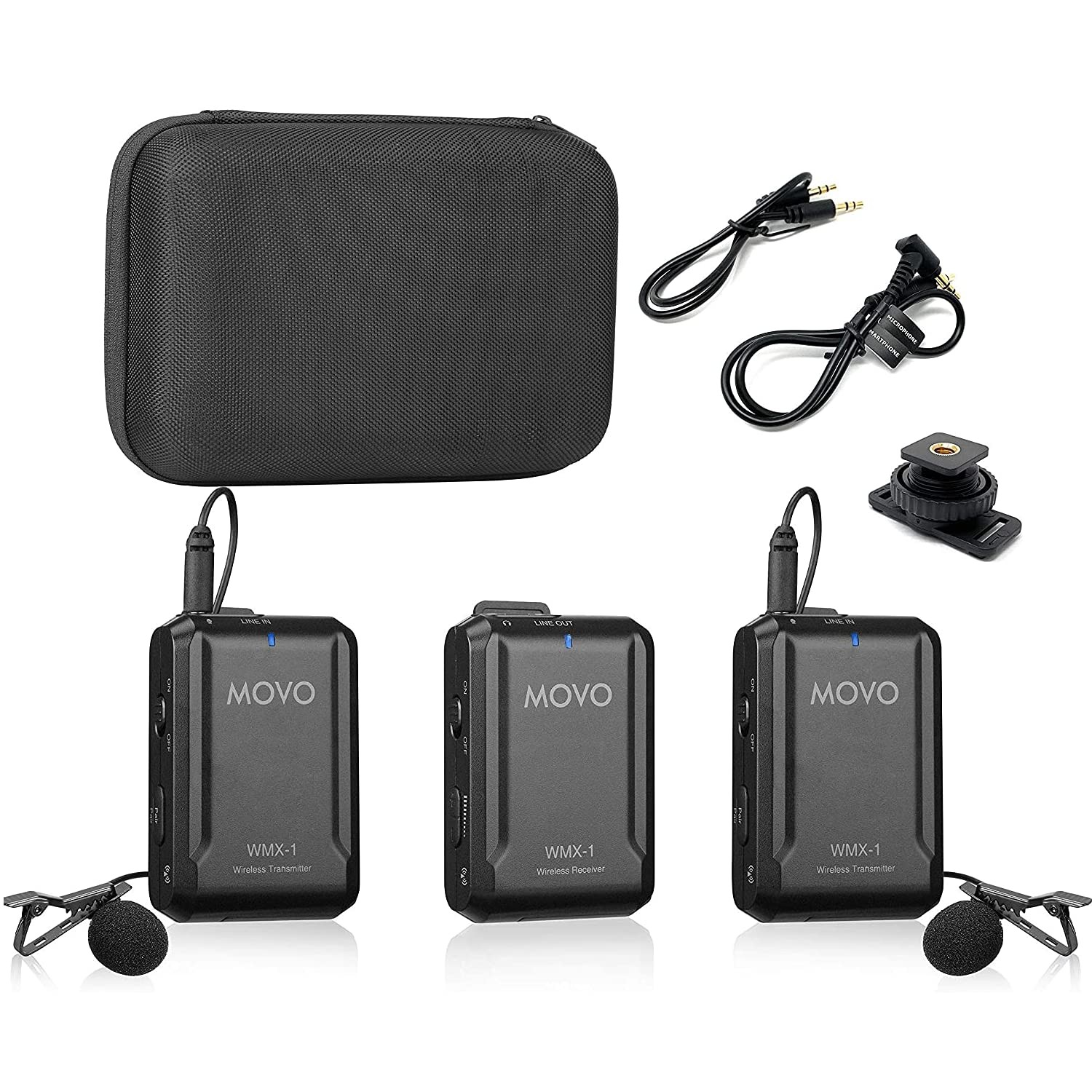 Movo WMX-1-DUO 2.4GHz Dual Wireless Lavalier Microphone for Teaching Tutorials Movo WMX-1-DUO 2.4GHz Dual Wireless Lavalier Microphone for Teaching Tutorials