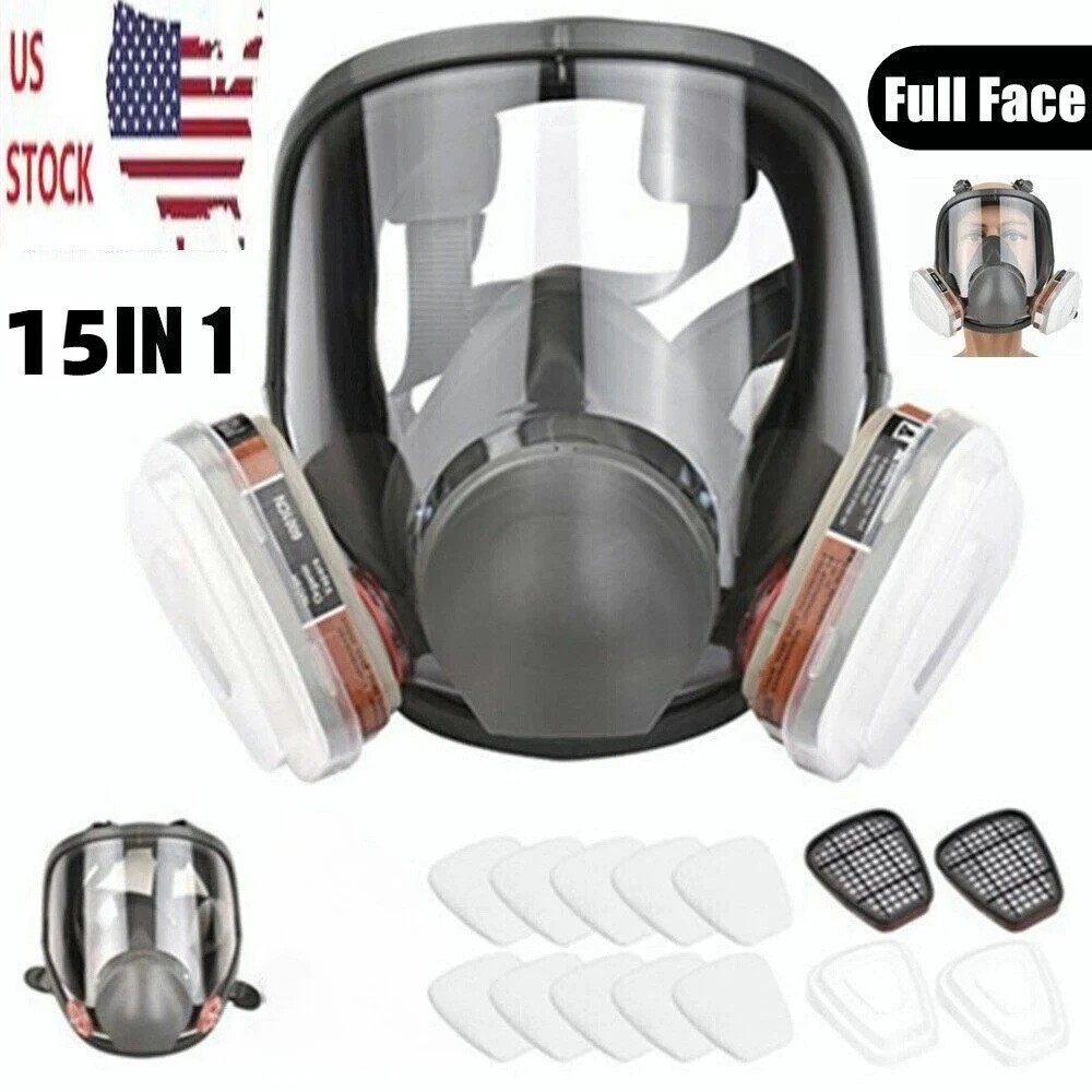 for 6800 Facepiece US Full Face Gas Mask Painting Spraying Respirator w/ Filters