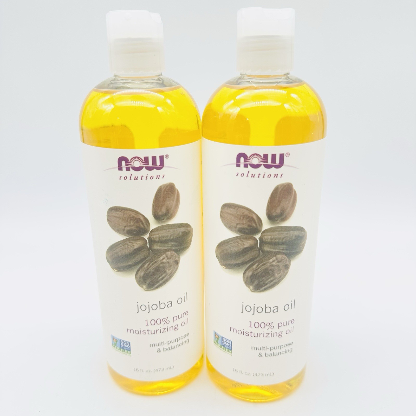 Lot Of 2 New NOW Solutions Moisturizing Jojoba Oil - 16 oz. Each | Exp 06/2027