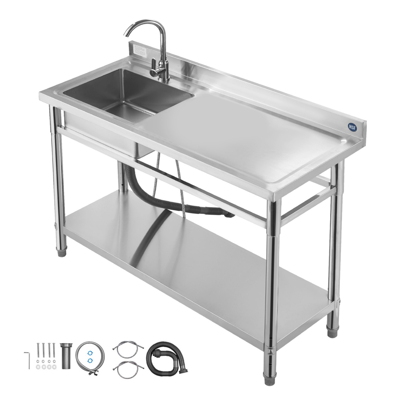 Uimoso Stainless Steel Utility Sink with Faucet, Single Bowl, 47.2x19.7x37 in Uimoso Stainless Steel Utility Sink with Faucet, Single Bowl, 47.2x19.7x37 in