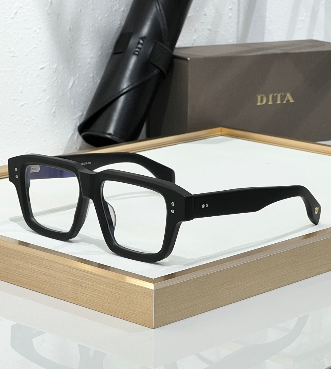 DITA ELIUX DTS751 Matte Black Square Sunglasses Japan Acetate 54-17-150