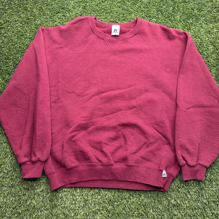 Vintage 90s Russell Athletic Pullover Adult Large Garnet (Red) Sweatshirt USA Ma