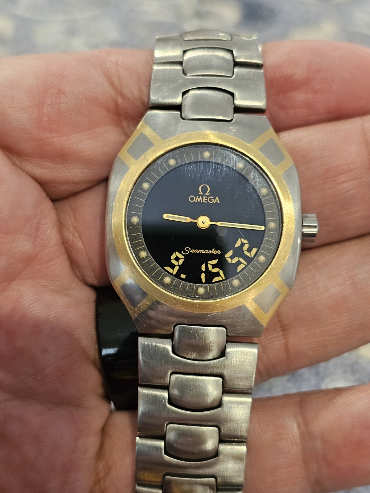 Vintage Omega Polaris Seamaster Ani-Digi 386.0822 Caliber 1665 Gérald Genta 