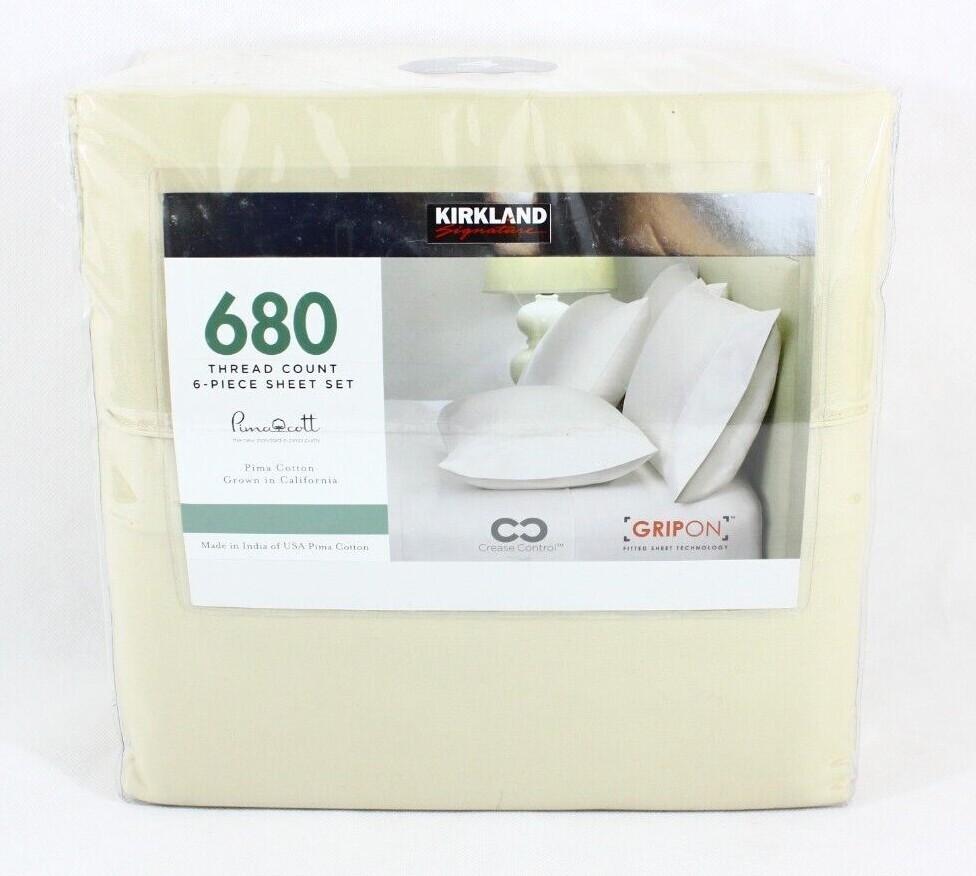 KING SIZE Kirkland Signature 680 Thread Count Sheet Set 6 Pcs New KING SIZE Kirkland Signature 680 Thread Count Sheet Set 6 Pcs New