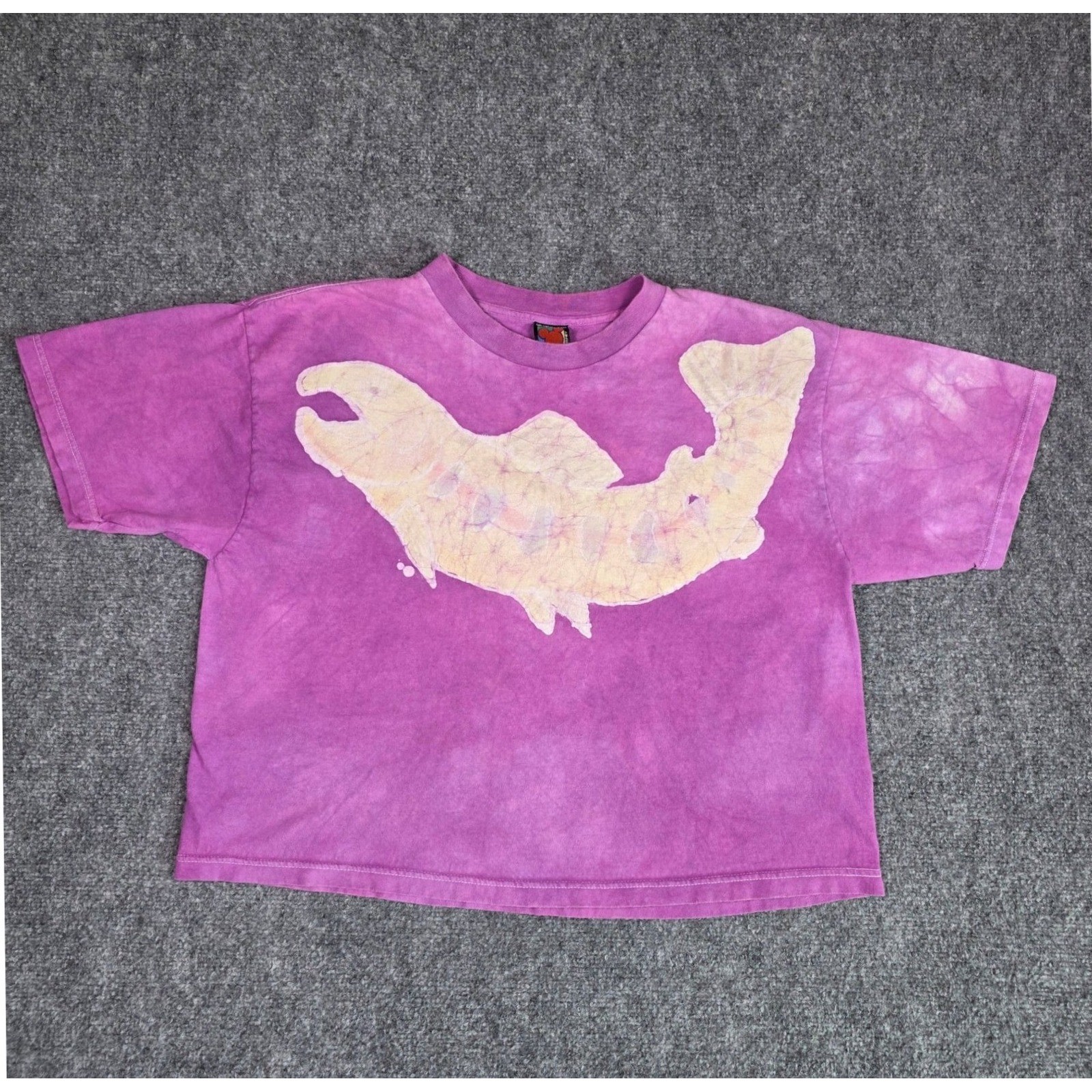 VTG 90s Mickey Unlimited Jerry Leigh T Shirt Womens Large Purple fish Tie Dye