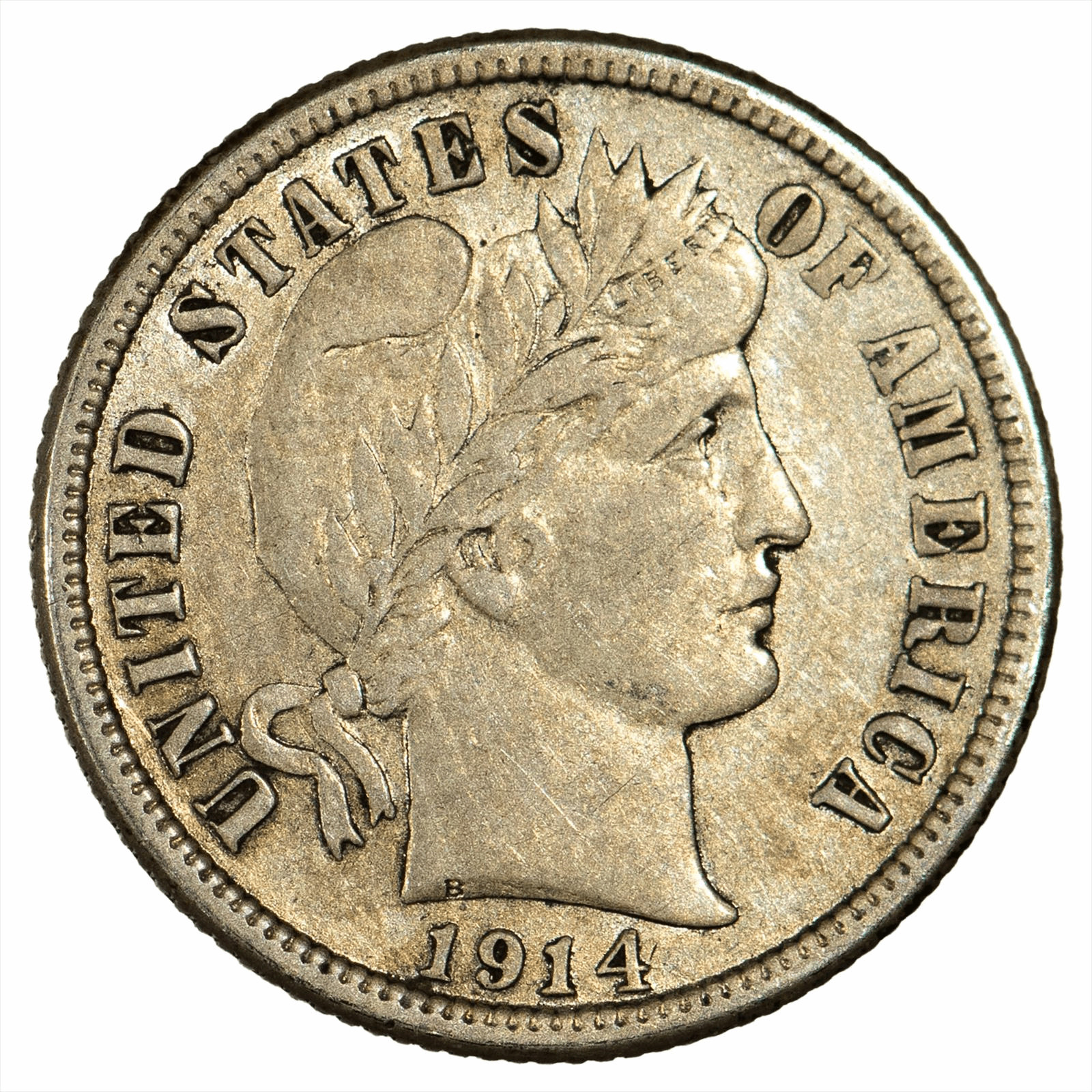 1914S Barber Dime 10C Raw 1914S Barber Dime 10C Raw