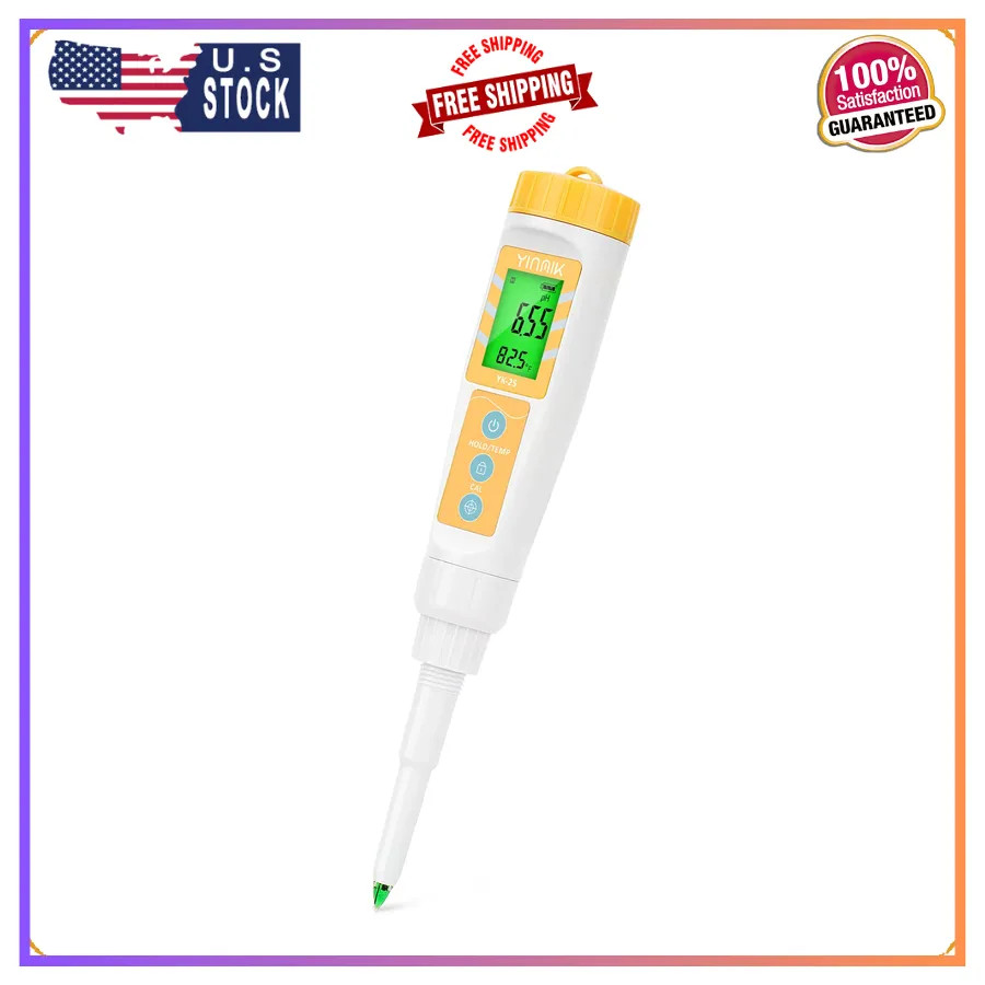 YINMIK Food pH Meter Digital pH Tester Spear pH Probe pH Reader for Canning