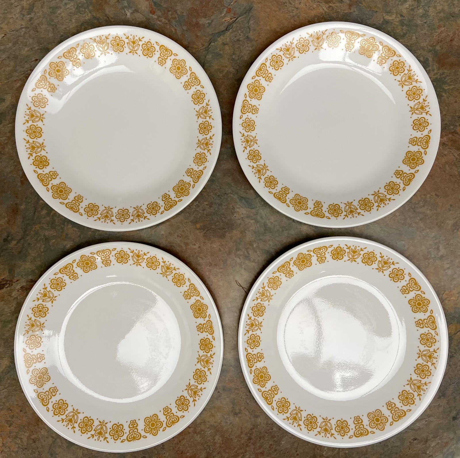 Vintage Corelle By Corning | Butterfly Gold | Bread / Dessert Plates | Set of 4