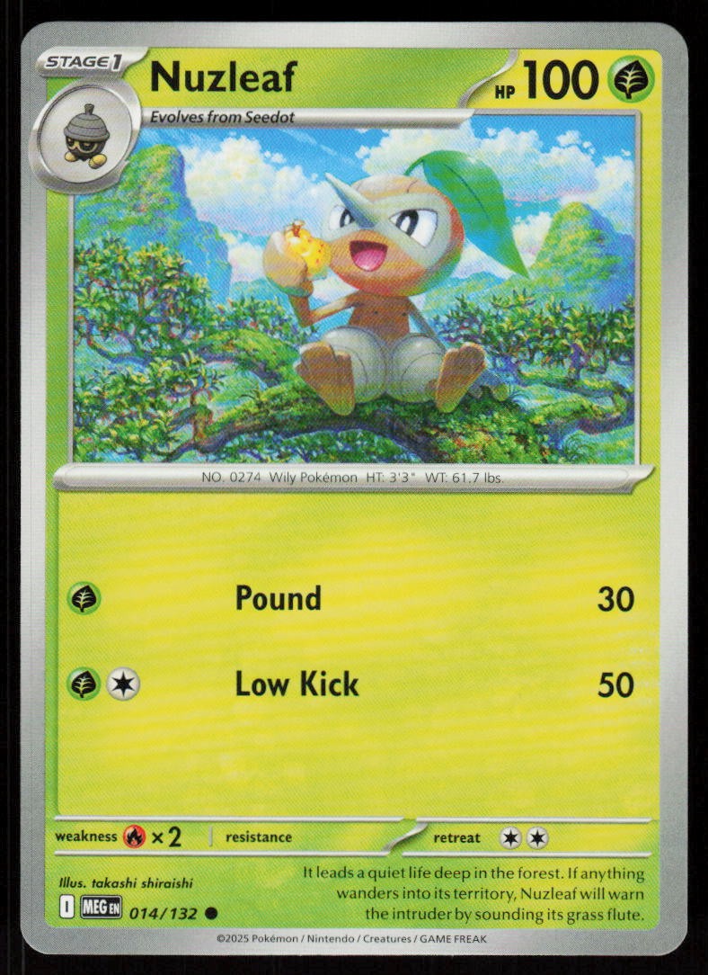 Nuzleaf 014/132 Common Mega Evolution Pokemon Near Mint