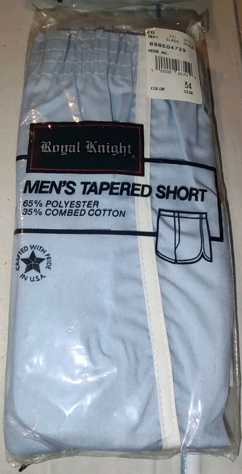 Vintage Royal Knight Mens Tapered Shorts Sz 34 Above Knee 1980s Tennis Athletic