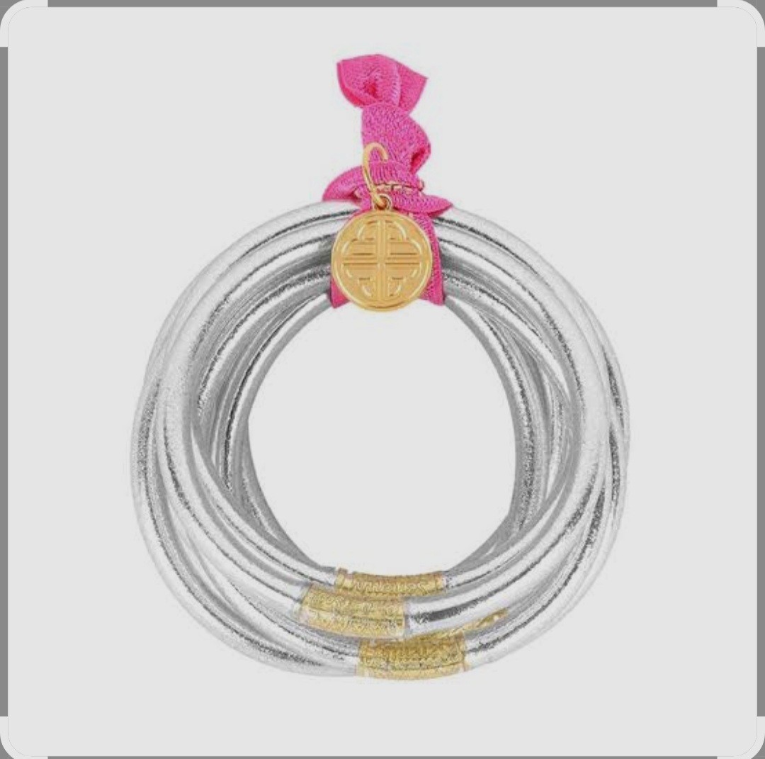 BuDhaGirl Set of 9 Silver Color All Weather BANGLES BRACLETS Medium BuDhaGirl Set of 9 Silver Color All Weather BANGLES BRACLETS Medium