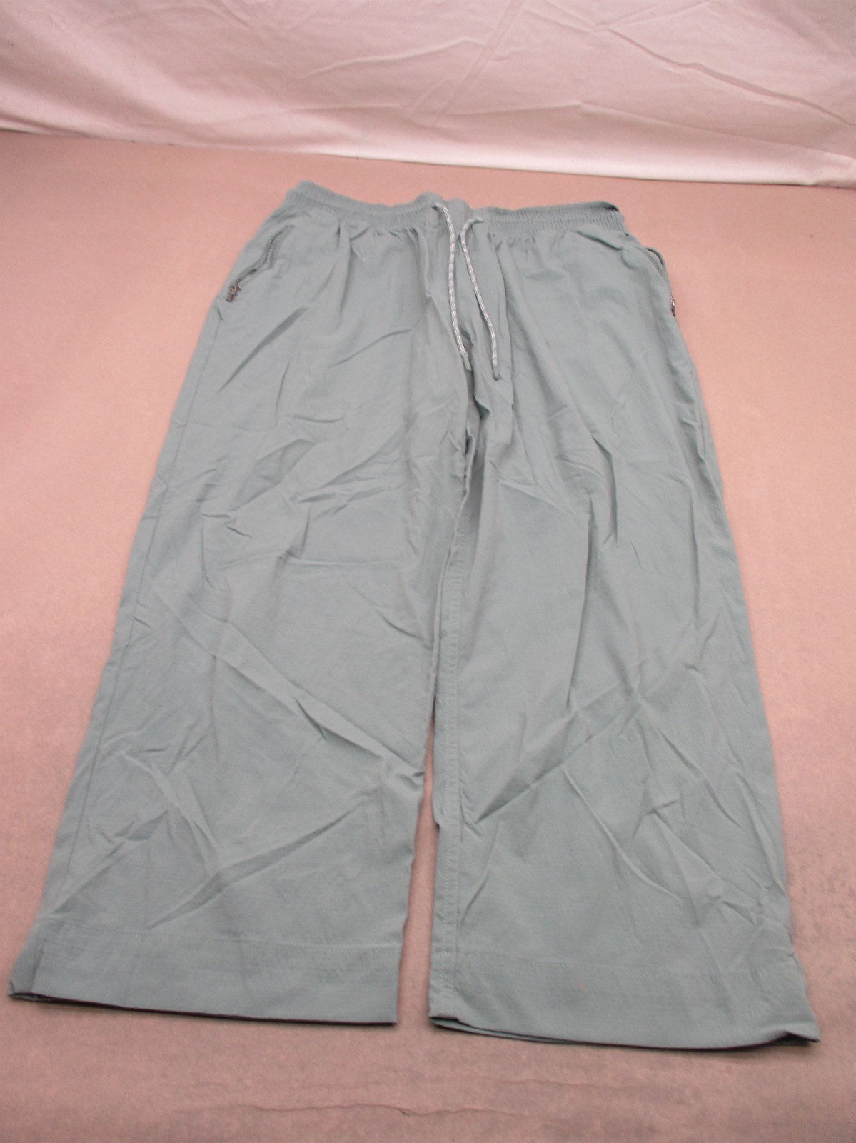 Athleta Size 12 Women Blue Zips Pockets Drawstring Activewear Wide Leg Pants 446 Athleta Size 12 Women Blue Zips Pockets Drawstring Activewear Wide Leg Pants 446