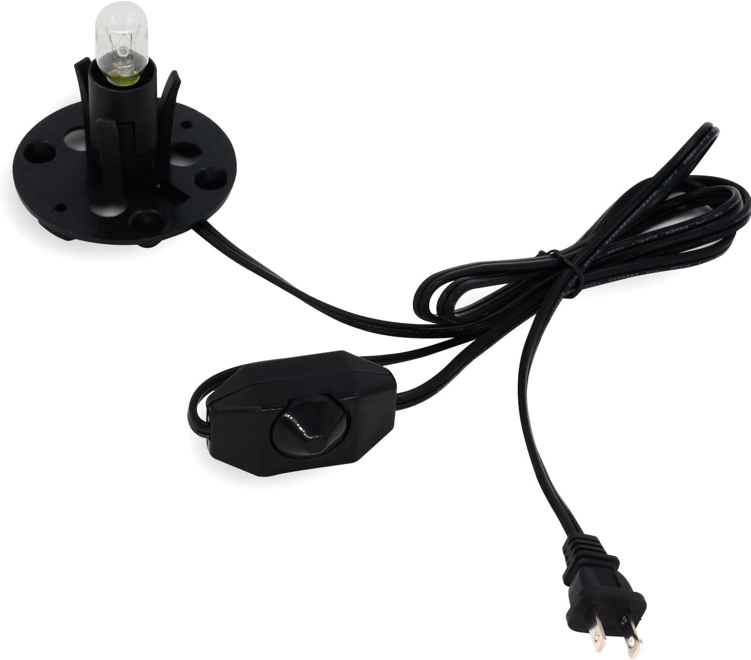 Betus Salt Lamp Cord with Dimmable Switch and Base Assembly - Power Cord