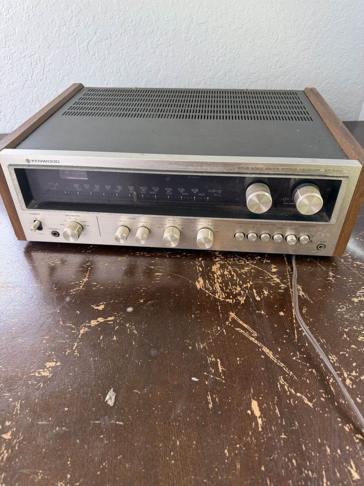 Vintage Kenwood KR 5400 AM/FM Solid State Stereo Receiver With Tuning Receiver