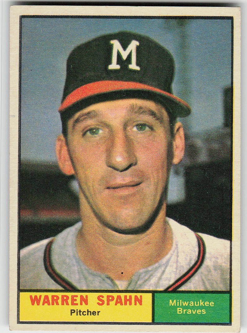 1961 Topps #200 Warren Spahn BASEBALL Milwaukee Braves 1961 Topps #200 Warren Spahn BASEBALL Milwaukee Braves