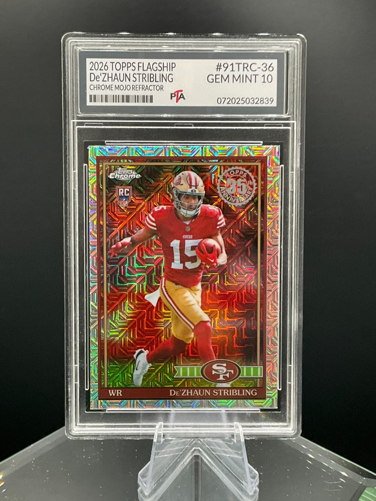 2026 Topps Flagship Chrome Mojo Refractor De'Zhaun Stribling GEM MINT PTA 10🔥