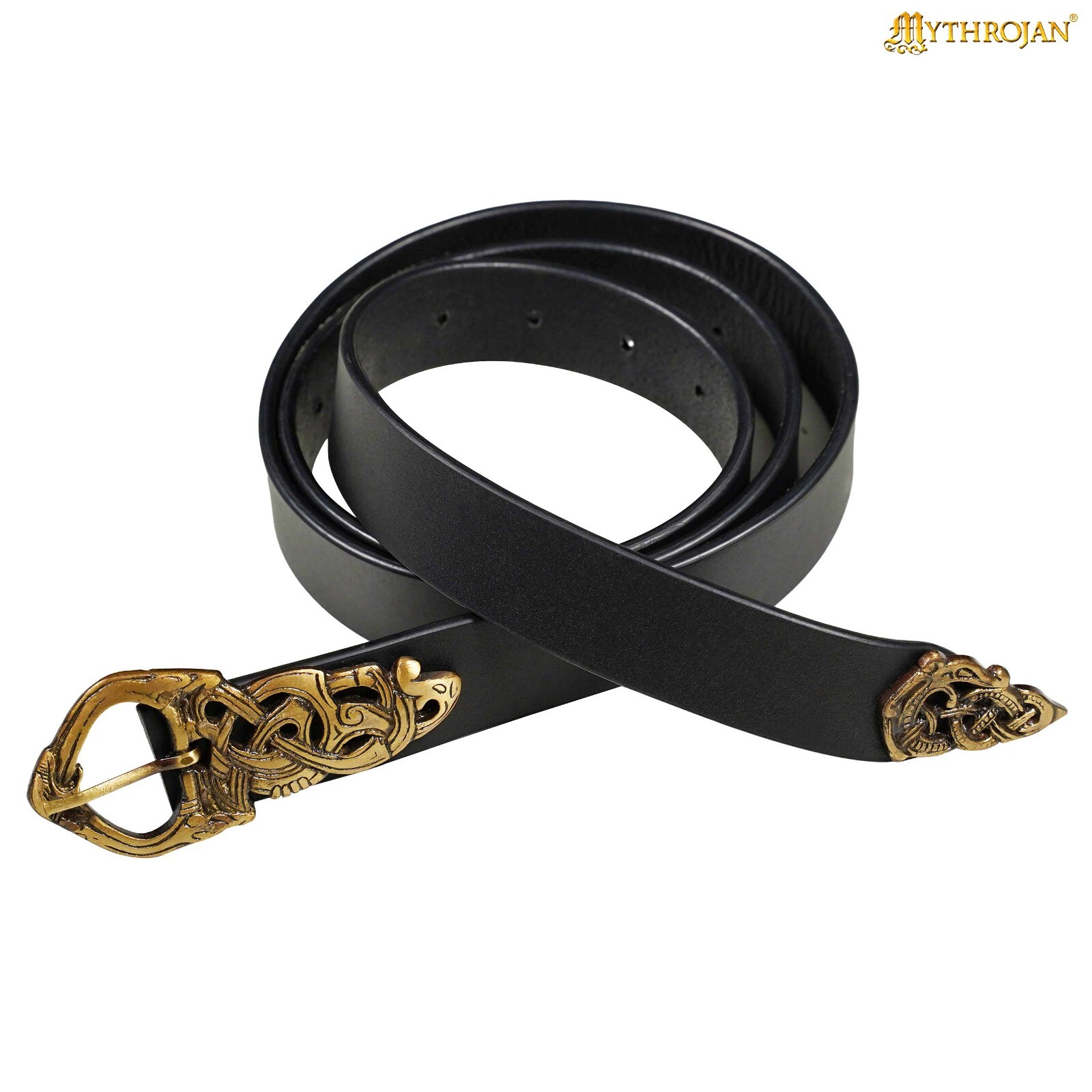 Medieval Black Leather Medieval Renaissance LARP Viking Belt with Brass Buckle Medieval Black Leather Medieval Renaissance LARP Viking Belt with Brass Buckle