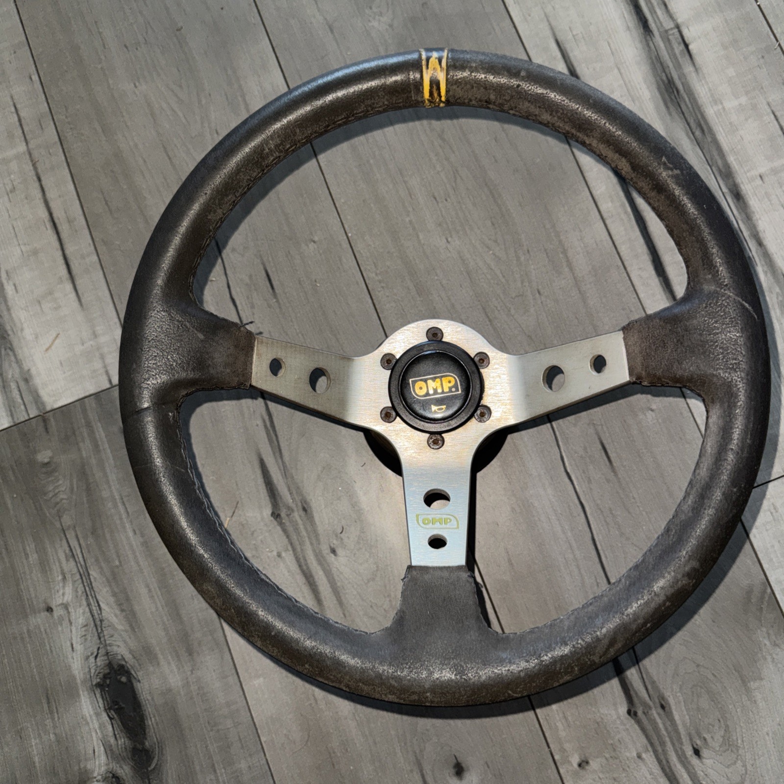 OMP 350mm 14\' Suede Leather Black Deep Cone Racing Sport Steering Wheel OMP 350mm 14\' Suede Leather Black Deep Cone Racing Sport Steering Wheel
