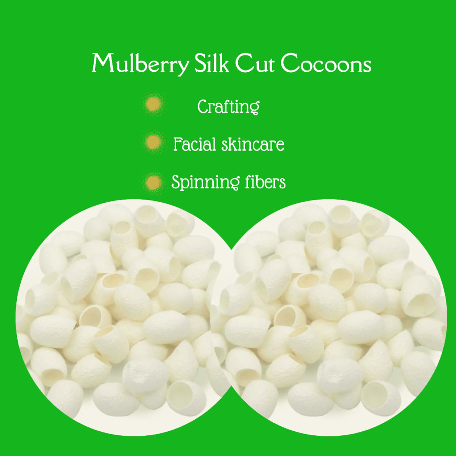 Mulberry Silk Cut Cocoons | Silk Cocoon for Spa, face, beauty | Spinning Silk