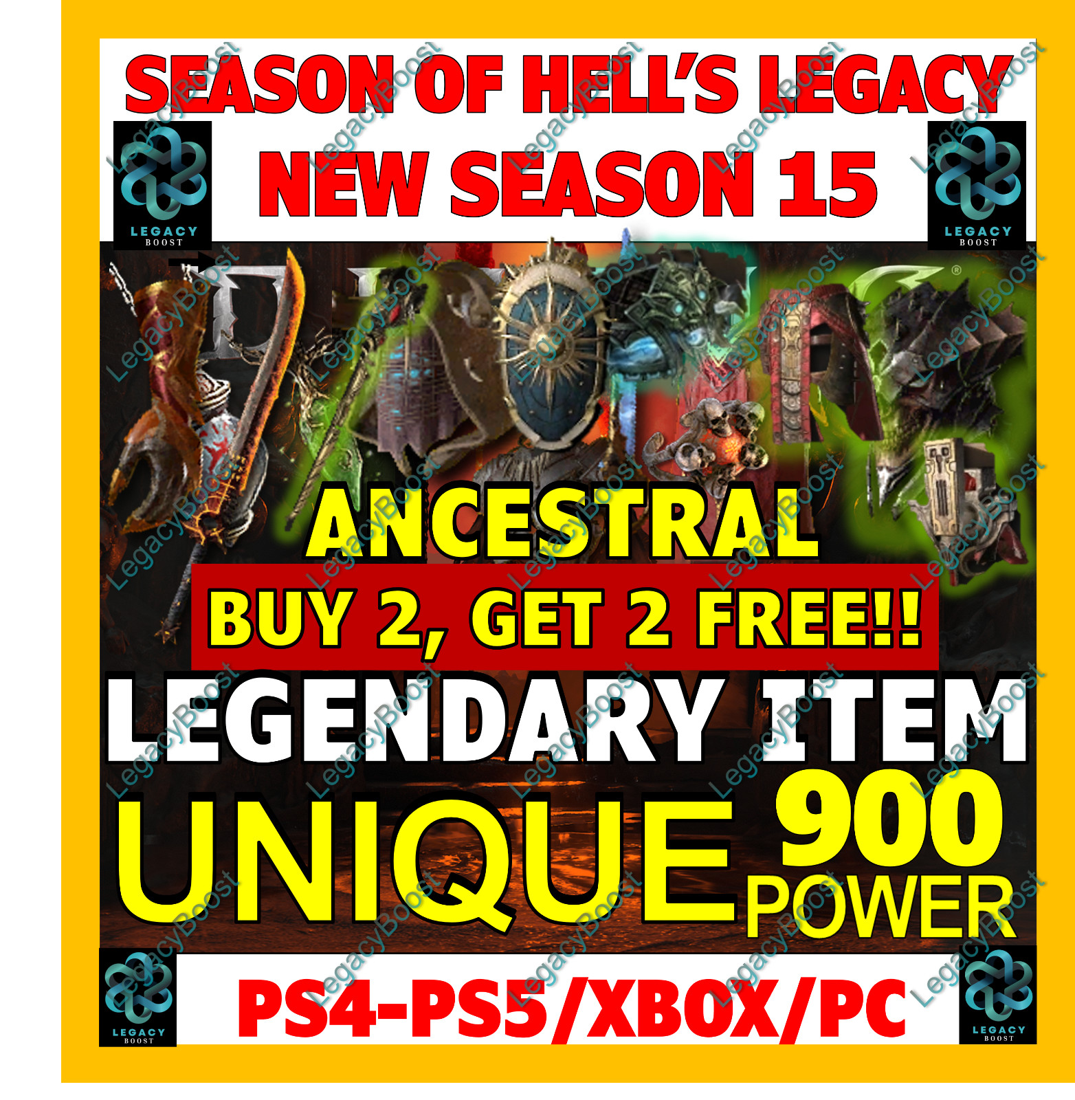 🔥 DIABLO 4 IV✨ALL UNIQUES ITEMS✨ 900 ✨SEASON 15 HELLS LEGACY✨PC PS XBOX