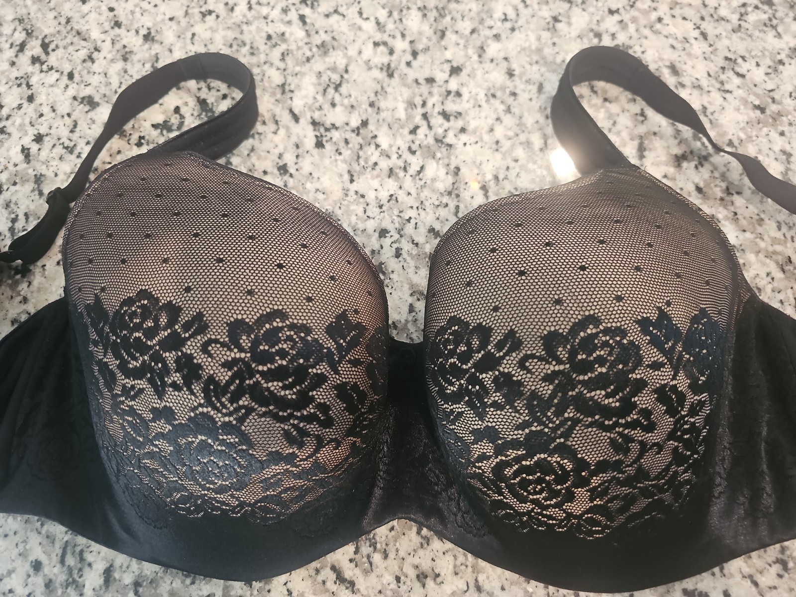 Soma Stunning Support Balconet Bra Size 40DD Floral Black Lace Full Coverage Soma Stunning Support Balconet Bra Size 40DD Floral Black Lace Full Coverage