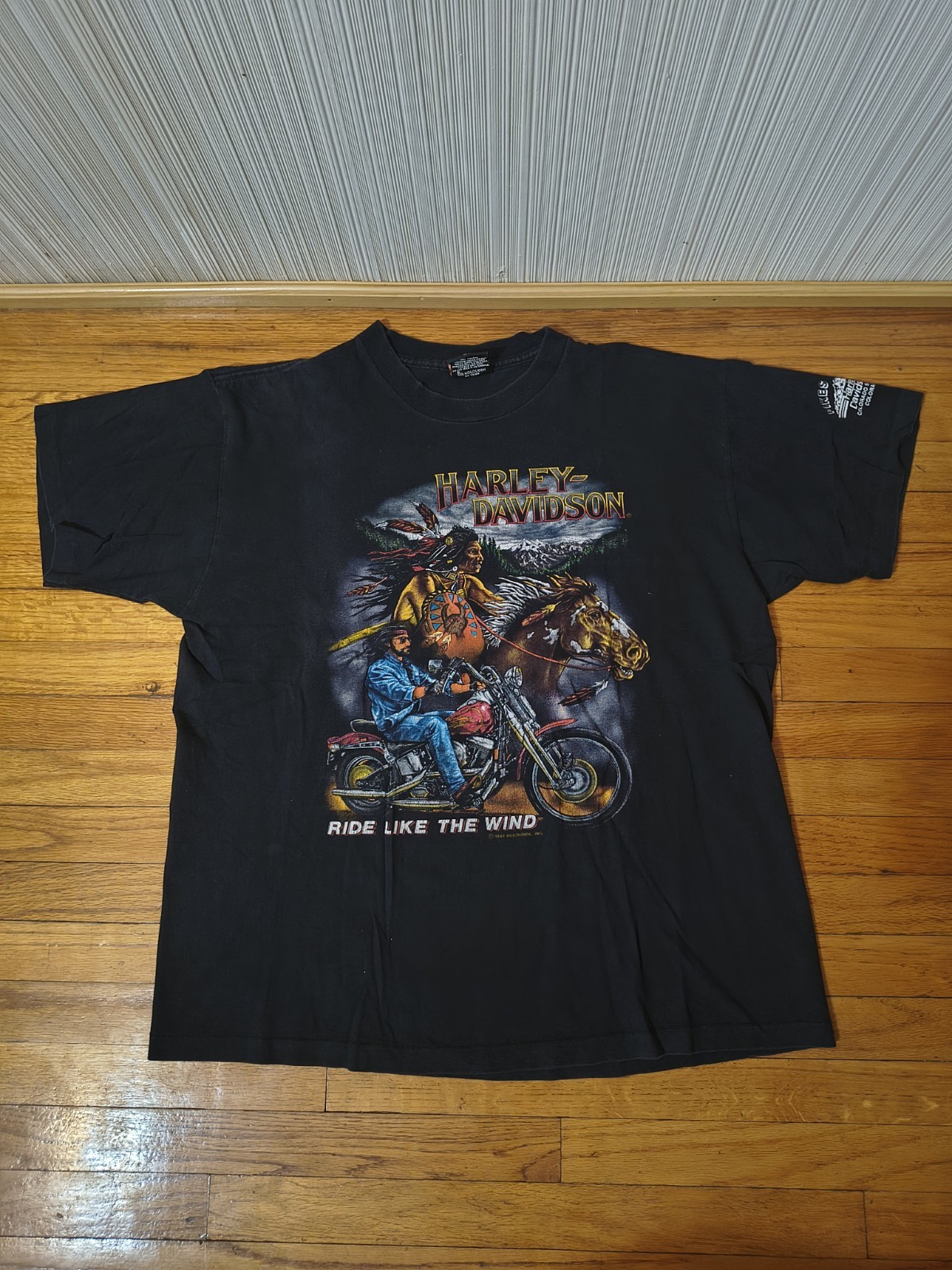 Vintage Harley Davidson Ride Like The Wind Native American Horse Shirt Large Vintage Harley Davidson Ride Like The Wind Native American Horse Shirt Large