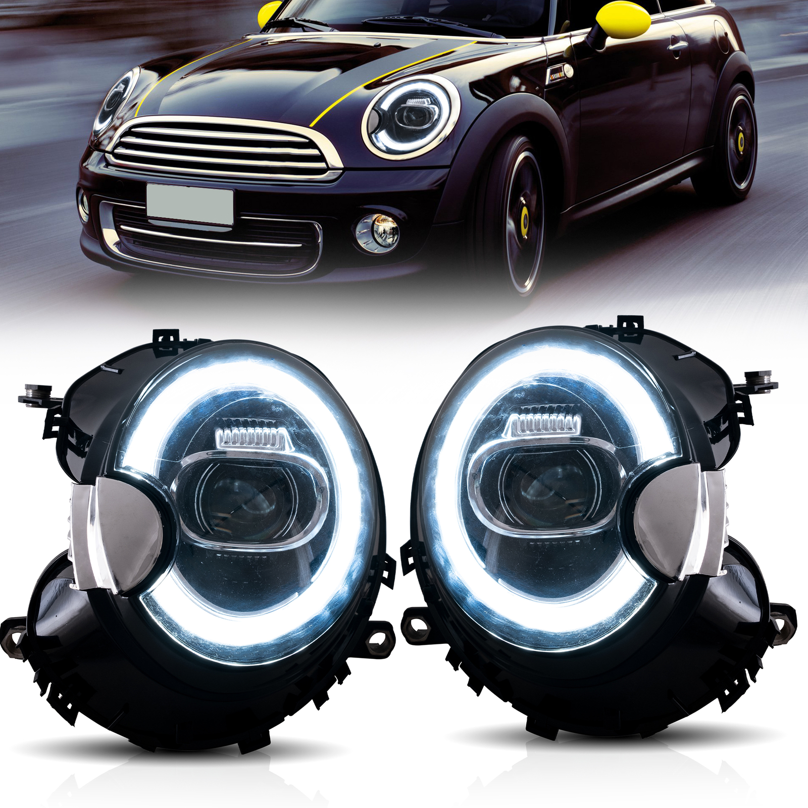 VLAND Pair LED Headlights For 2007-2015 Mini Cooper R56 R57 R58 R59 Sequential VLAND Pair LED Headlights For 2007-2015 Mini Cooper R56 R57 R58 R59 Sequential