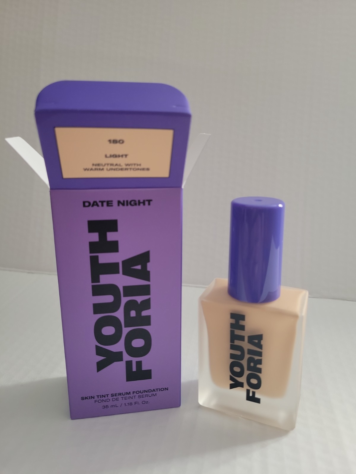 Youthforia Date Night Skin Tint Serum Foundation 180 (Light Neutral) 1.18 oz Youthforia Date Night Skin Tint Serum Foundation 180 (Light Neutral) 1.18 oz