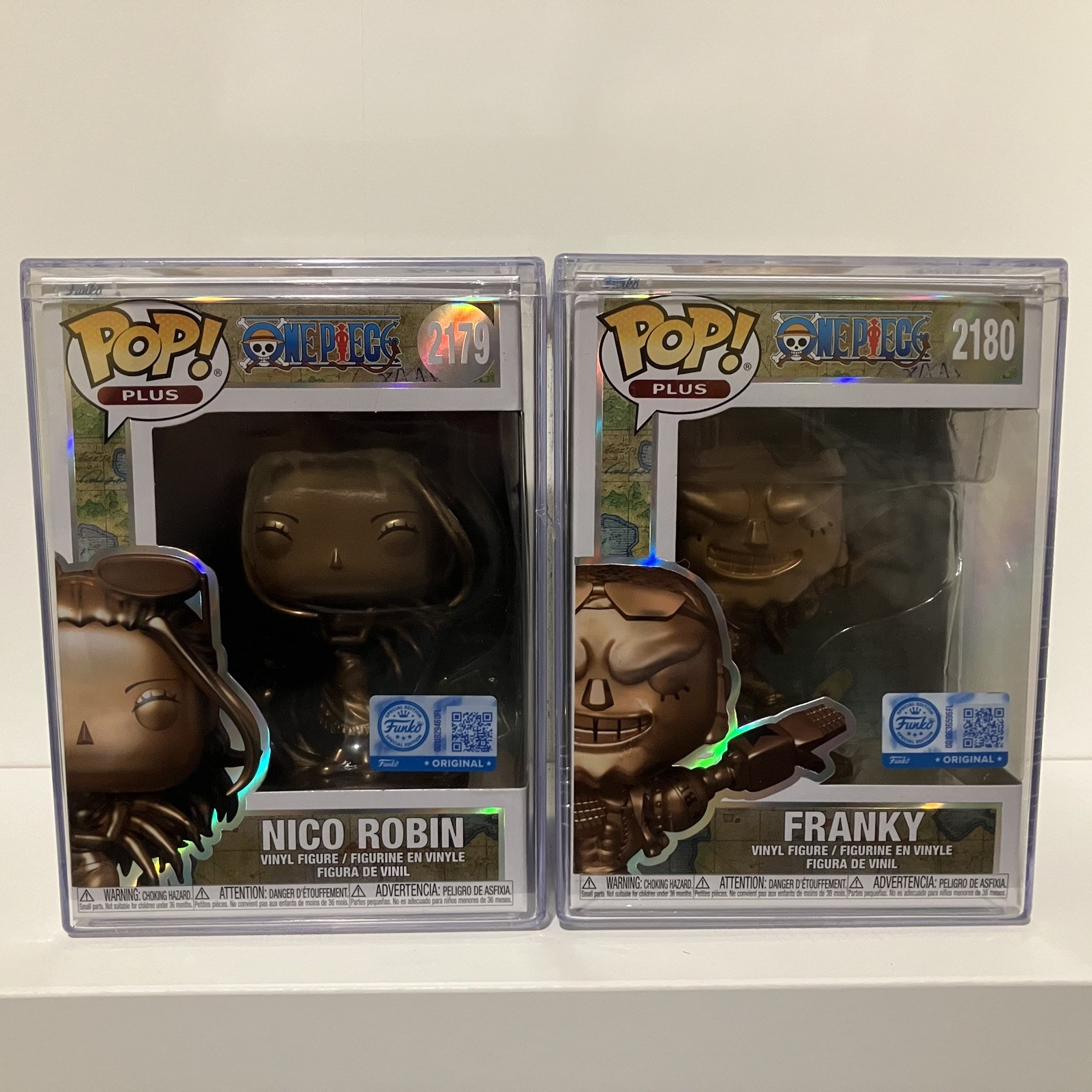 Funko Pop Nico Robin #2179 and Franky #2180 Bronze Statue Damaged Bundle w/Sort Funko Pop Nico Robin #2179 and Franky #2180 Bronze Statue Damaged Bundle w/Sort