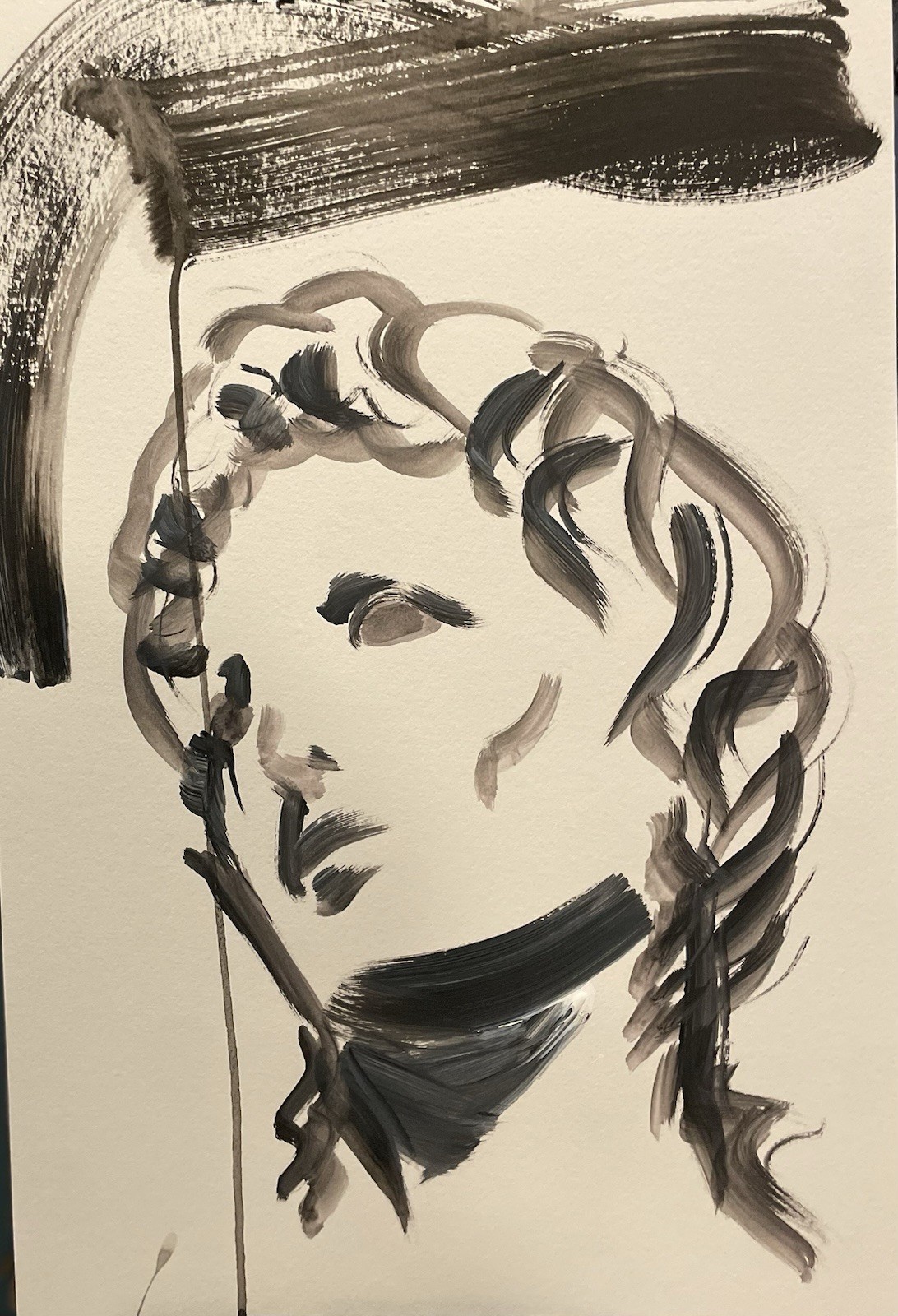 Original Abstract Contemporary Portrait Ink Painting UNFRAMED 12x18 140lb paper Original Abstract Contemporary Portrait Ink Painting UNFRAMED 12x18 140lb paper