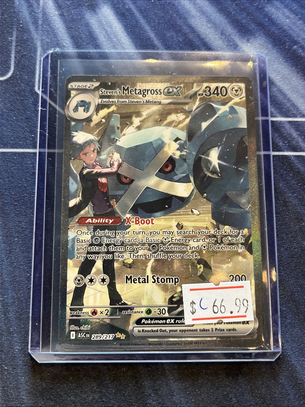 Pokémon TCG Steven\'s Metagross ex 289/217 Ascended Heroes SIR Pokémon TCG Steven\'s Metagross ex 289/217 Ascended Heroes SIR