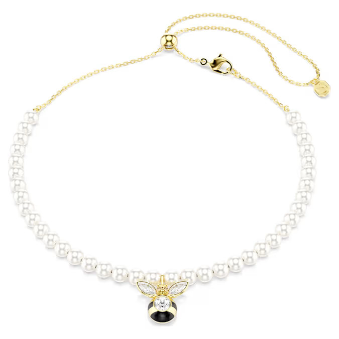 Swarovski Idyllia necklaces Crystal-like pearls, mixed cut, honeybee