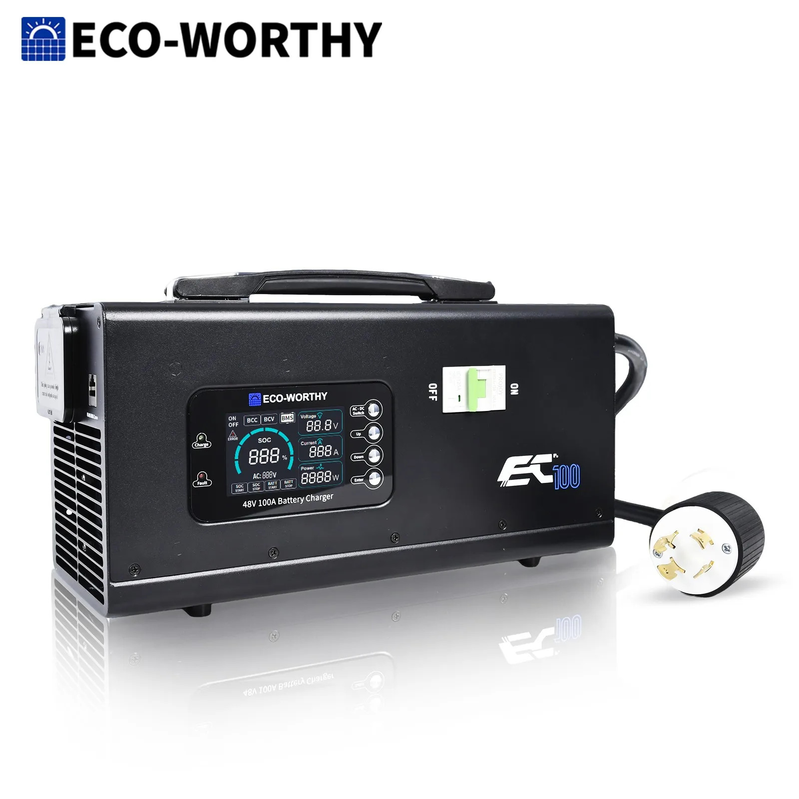 ECO-WORTHY 48V 100A Battery Charger for Lifepo4, Suitable for 120/240V Generator