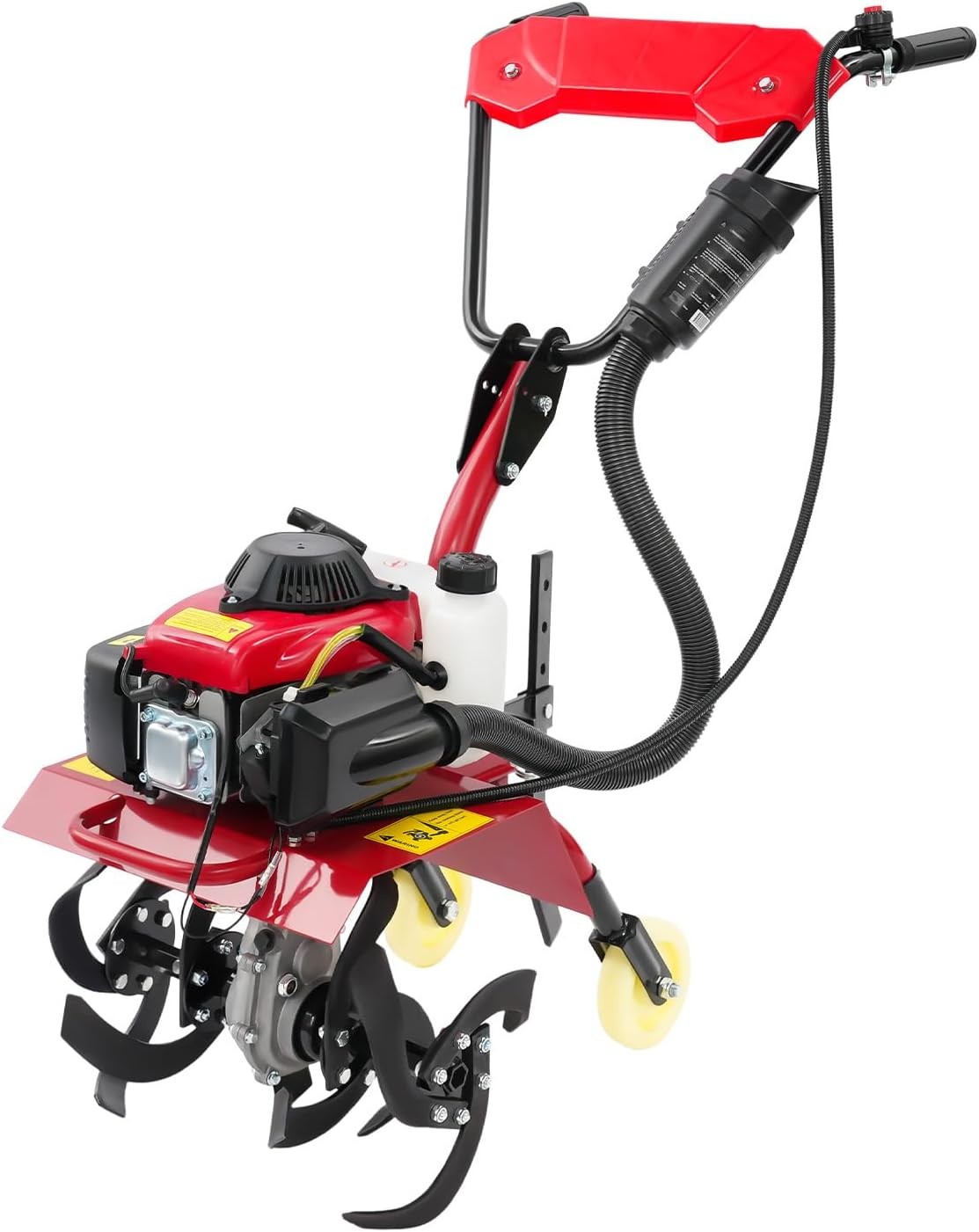 4-Stroke 63cc Gas Power Garden Farmyard Tiller,Gas Powered Tiller Mini Cultivato