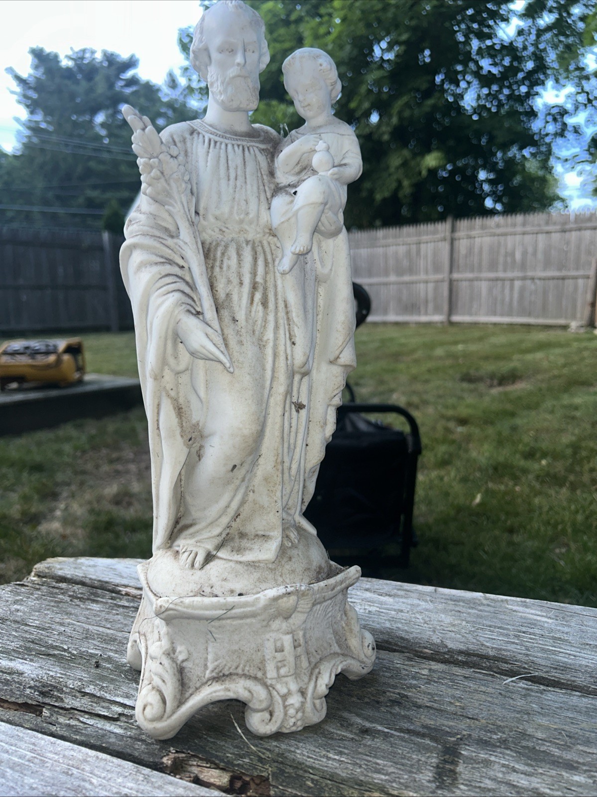 antique LETU MAUGER french bisque porcelain joseph jesus statue antique LETU MAUGER french bisque porcelain joseph jesus statue