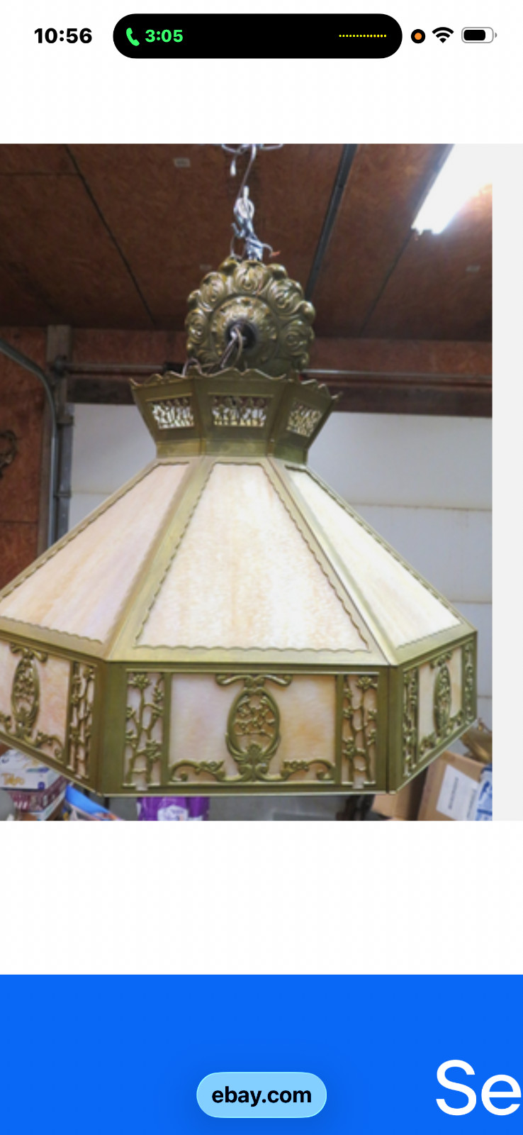 Antique Large Arts Crafts/Mission  Caramel Slag Glass Shade 18\