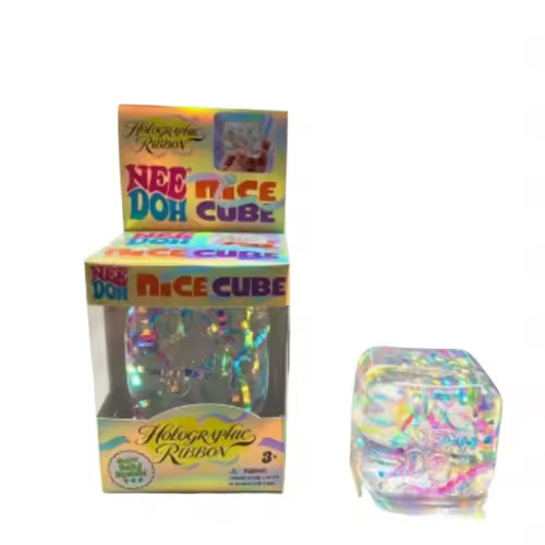 NeeDoh Squishy Needoh  Holographic Ribbon Squishy Rainbow SUPER RARE