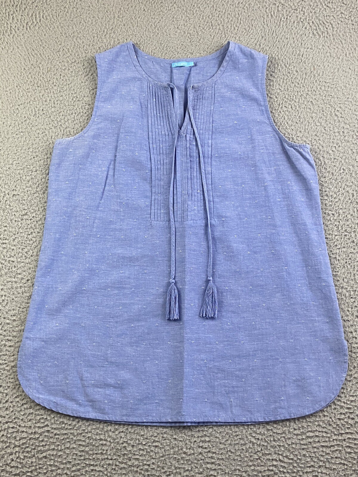 J McLaughlin Top Womens Large Smock Linen Bln Tunic Blue Coastal Chic Summer EXC J McLaughlin Top Womens Large Smock Linen Bln Tunic Blue Coastal Chic Summer EXC