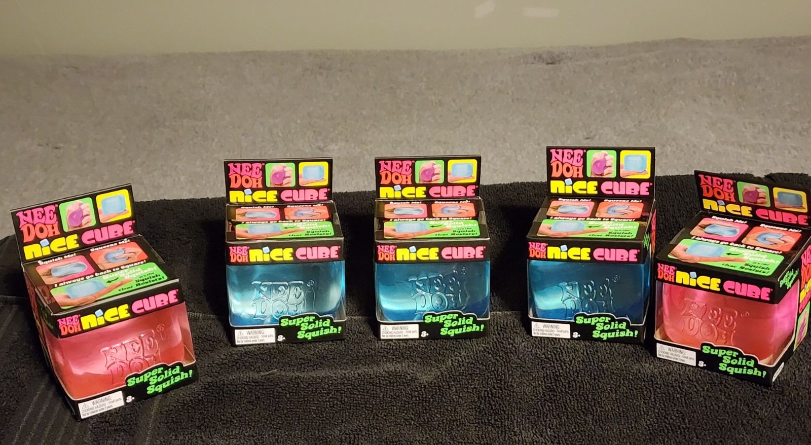 Authentic NeeDoh Nice Cube Super Solid Squish Various Colors Lot of 5