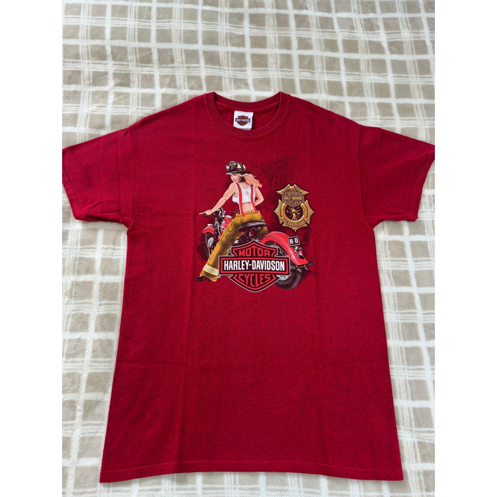 Vintage Harley Davidson Shirt Stormy Hill Clermont Florida Biker Red Men Size M