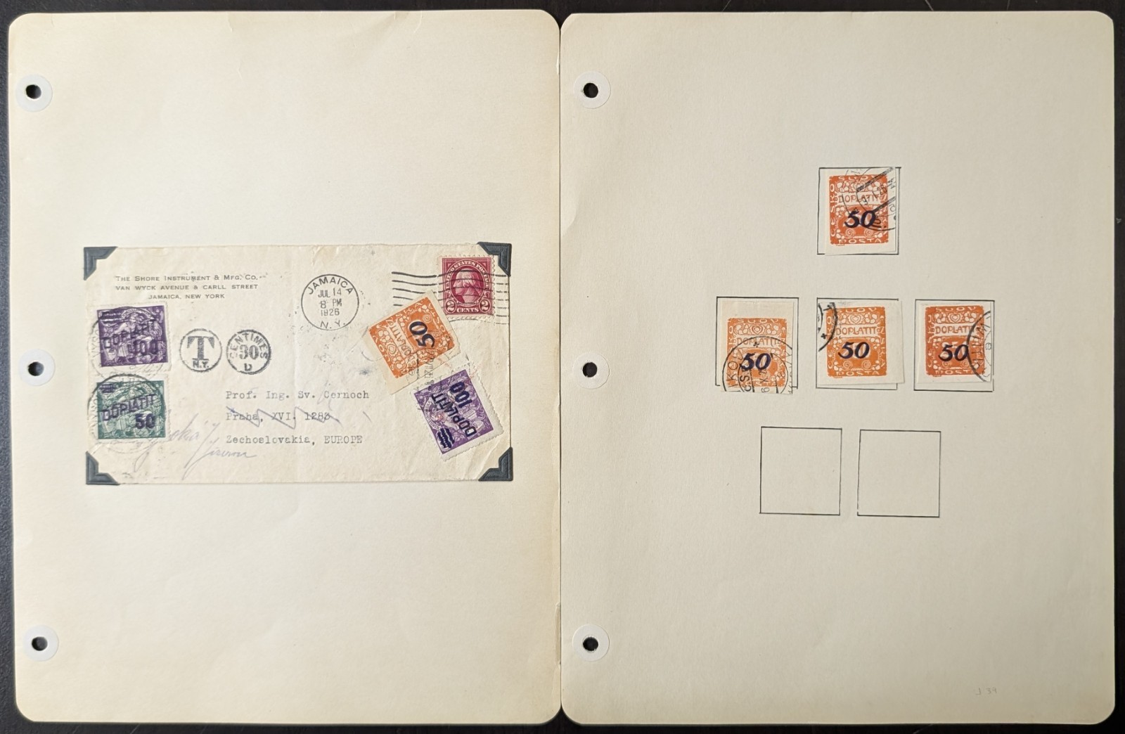 Czechoslovakia Postage Due Stamp Collection w/ Rare 1925 Cover Specialized