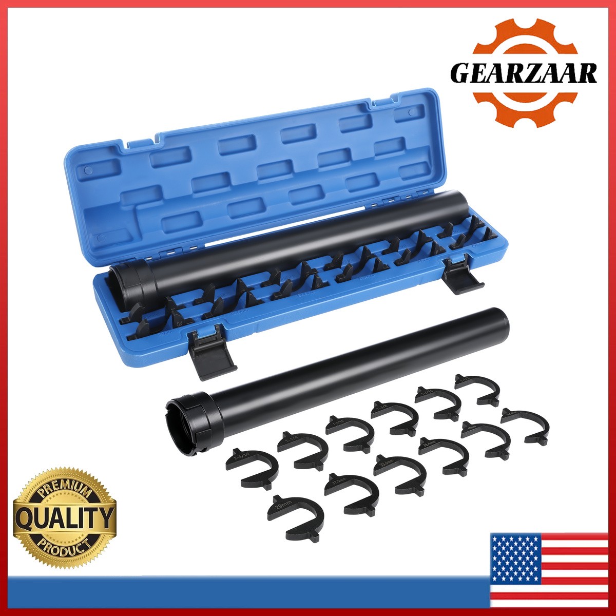 13pc Inner Tie Rod Removal Installation Tool Set with 12 SAE & Metric Adaptors 13pc Inner Tie Rod Removal Installation Tool Set with 12 SAE & Metric Adaptors