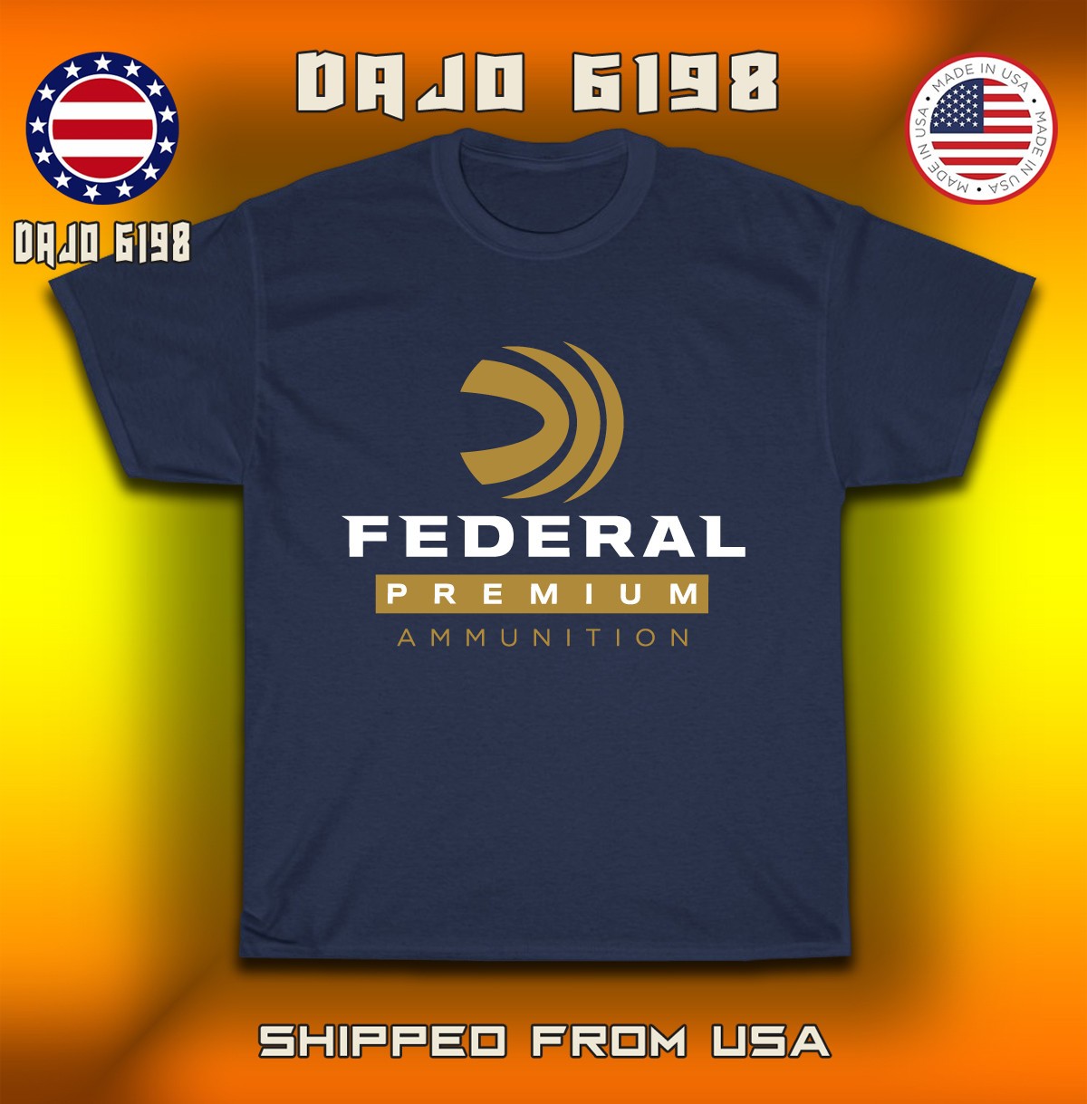 New Federal Premium Ammunition Logo Men\'s T-Shirt Black American Size Tee Shirt