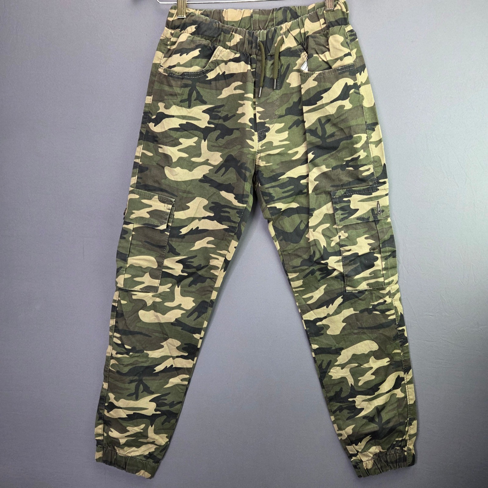 Triptonic Cargo Joggers Slim Fit 33x31 Green Camo Drawstring Elastic Waist