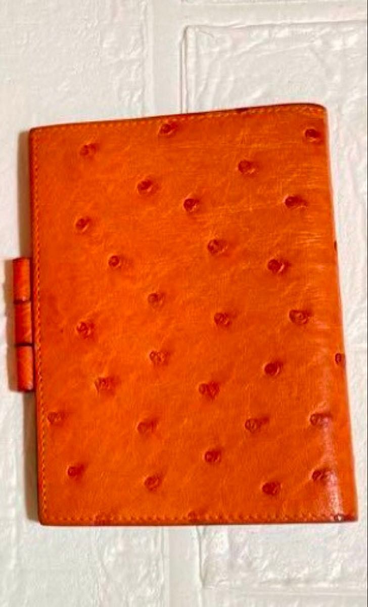 HERMÈS Agenda GM Ostrich Leather Notebook Cover Used