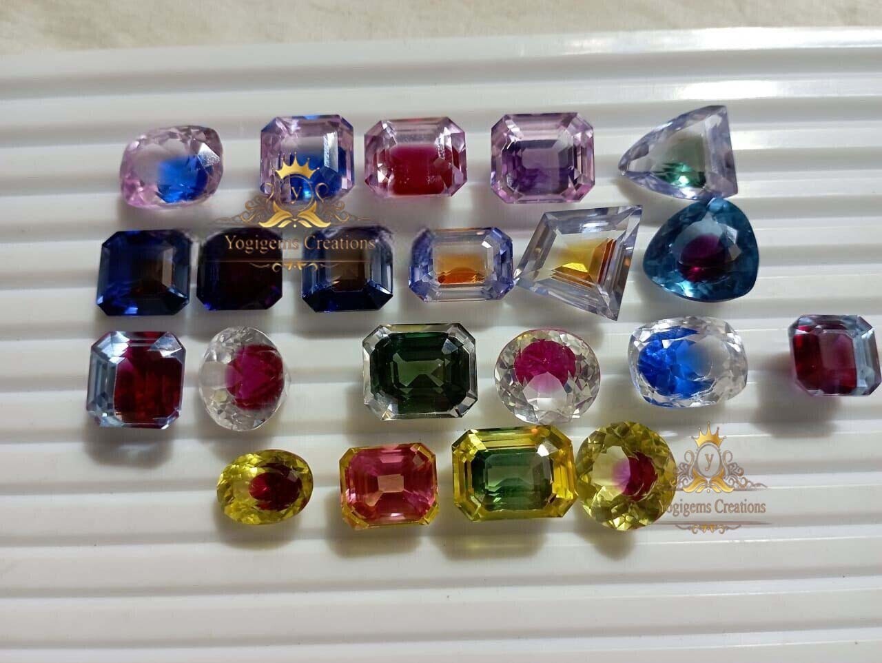 NATURAL BI-COLOR PITAMBARI SAPPHIRE MIx CUT 100 CT Lot CERTIFIED LOOSE GEMSTONE