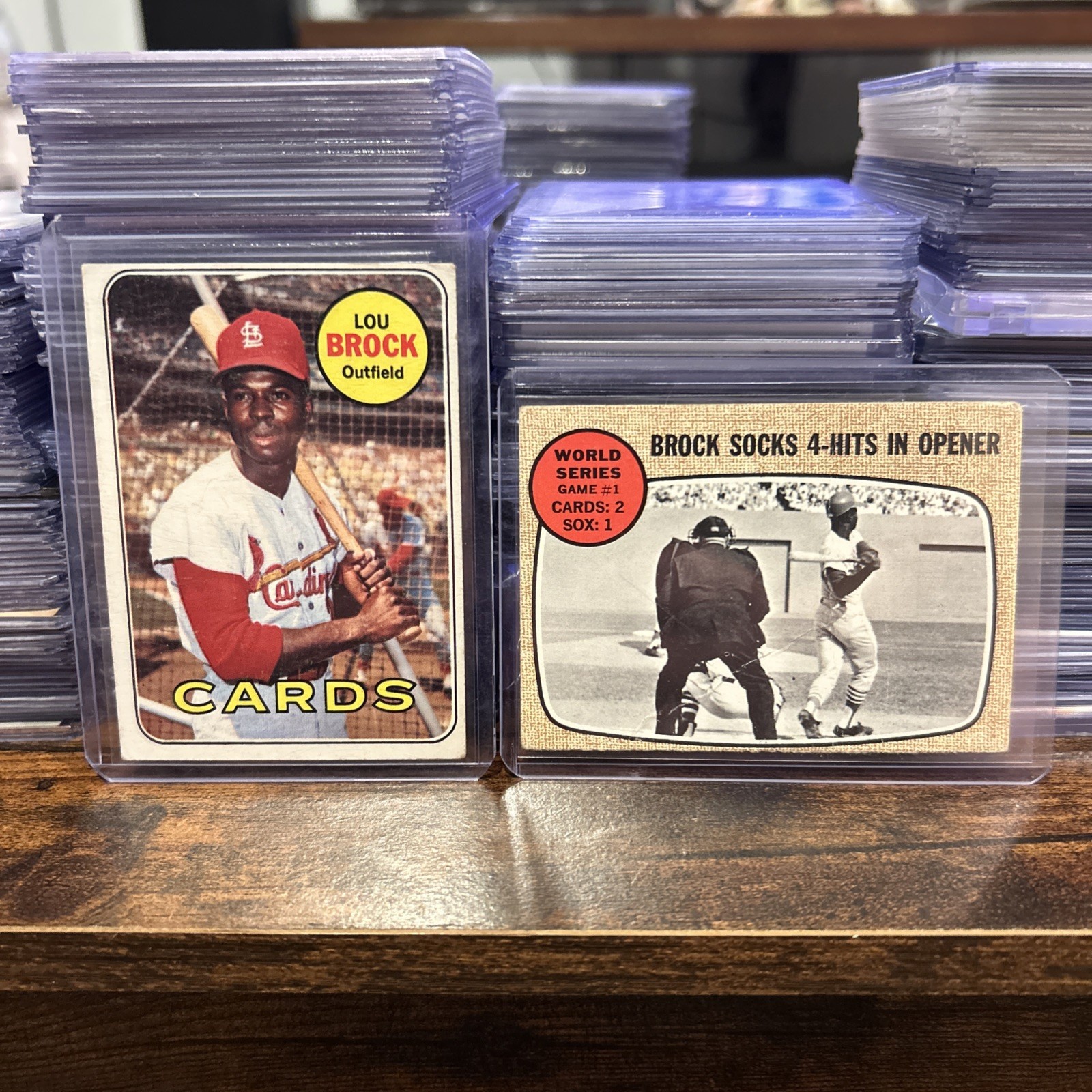 1969 Topps #85 Lou Brock Cards plus bonus 1968 Brock World Series Card 1969 Topps #85 Lou Brock Cards plus bonus 1968 Brock World Series Card