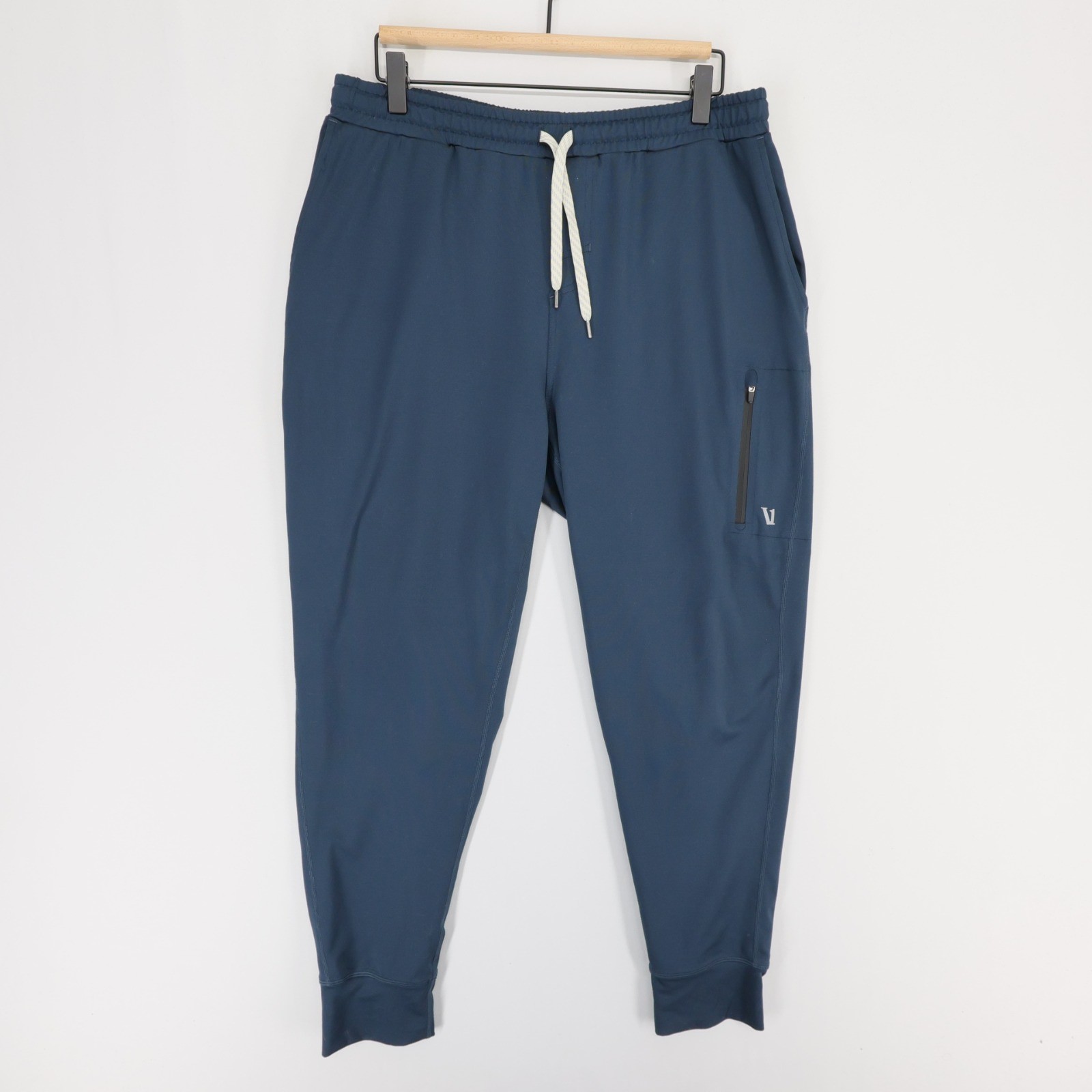 Vuori Sunday Performance Jogger Pants Mens L Blue Drawstring Zip Pockets