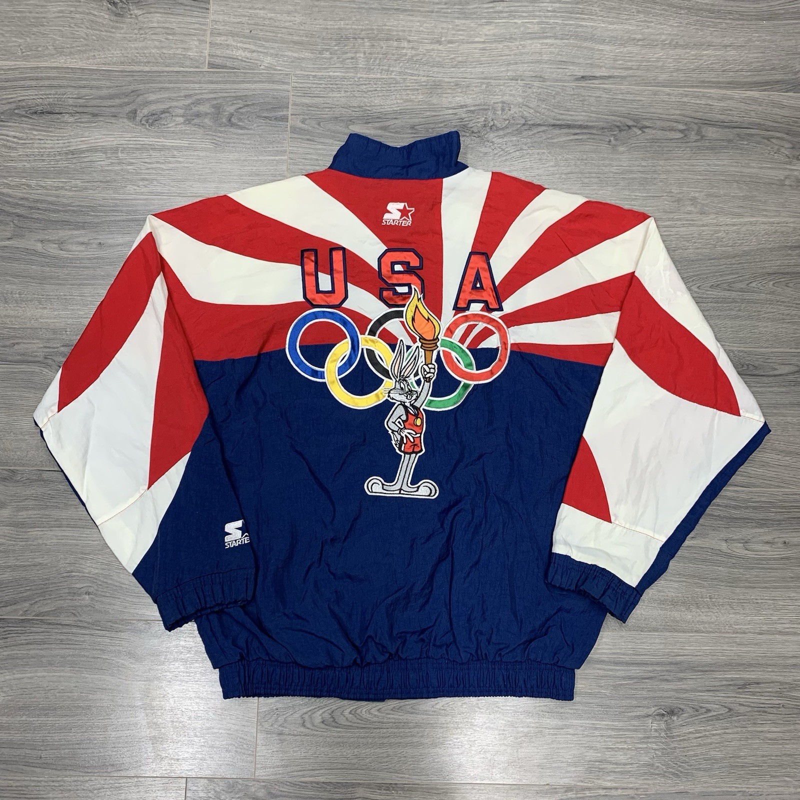 Vintage 1996 Starter Atlanta Usa Olympics Games Bugs Bunny Jacket XL Rare Mens